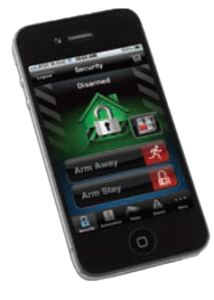 cell phone showing Total Connect app