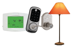 thermostat, locks, lights